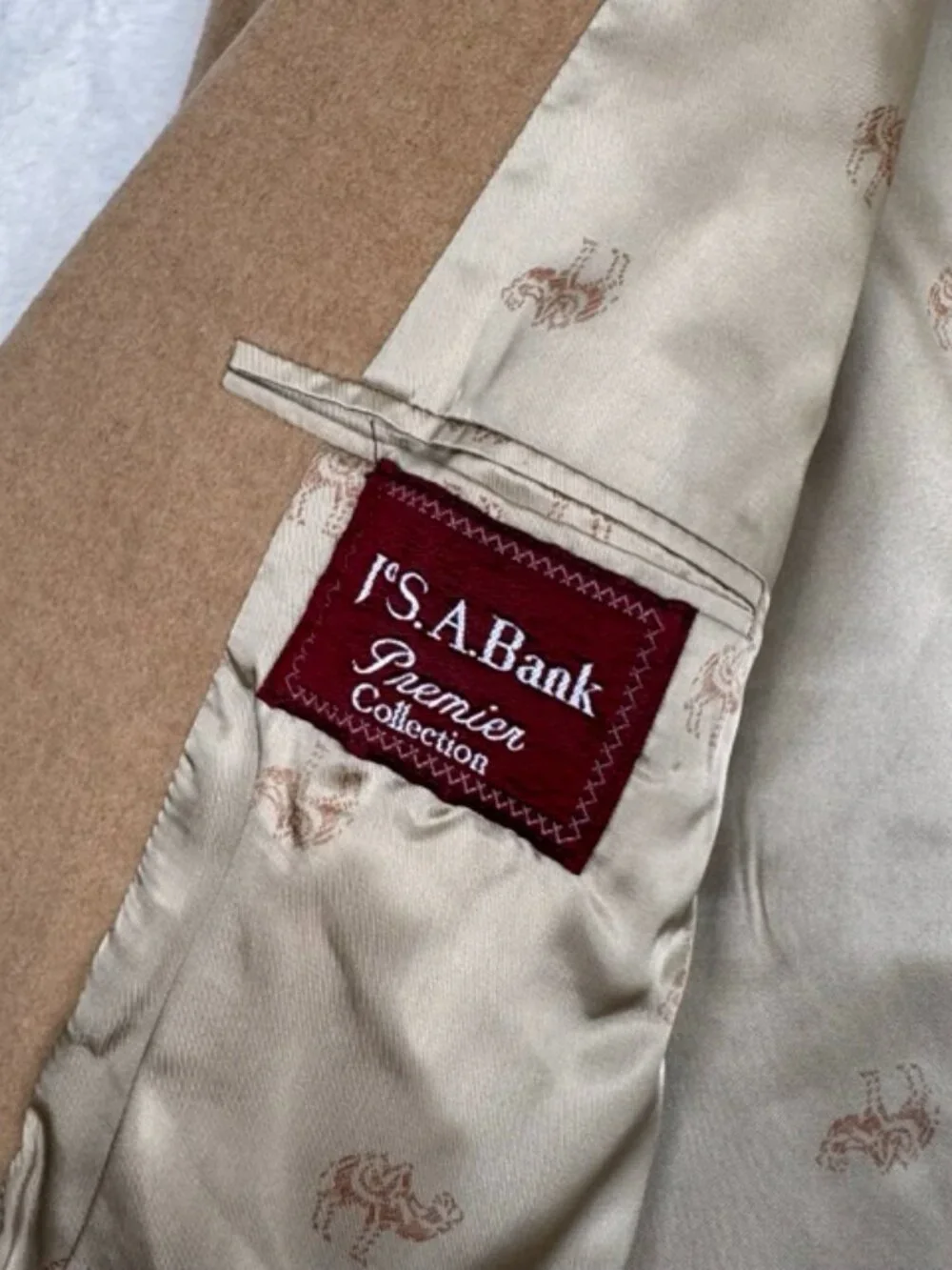 Jos. A. Bank Tan 3 Button Sport Coat 100% Camel Hair Mens 42R Blazer Premier